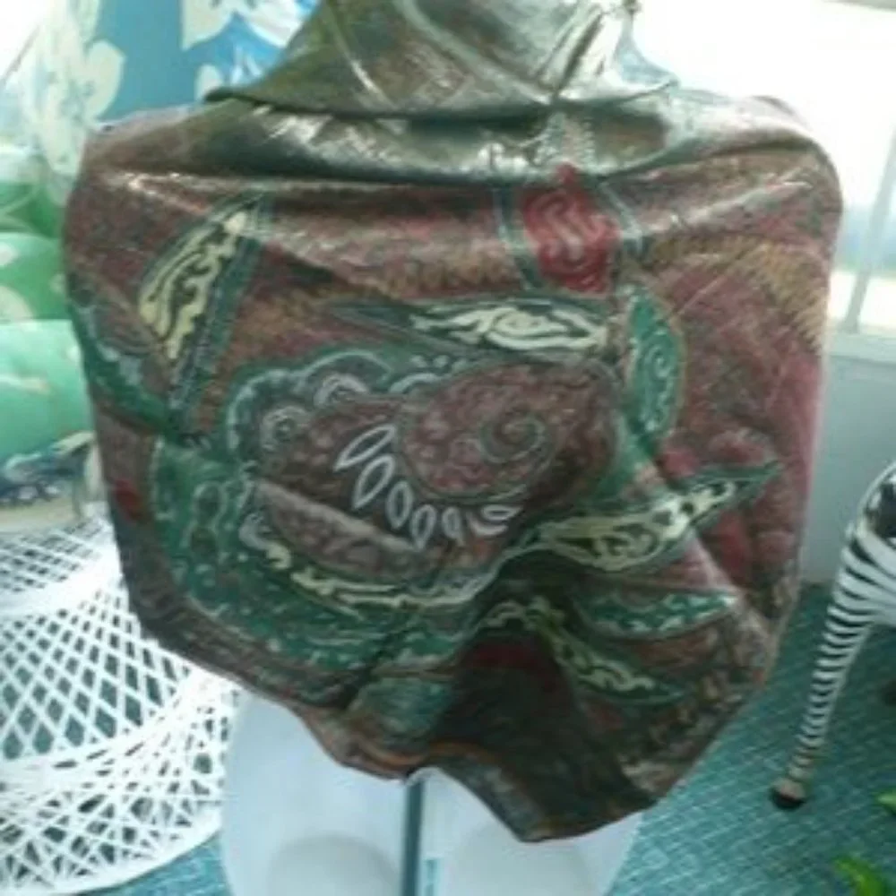 ❤️Oscar de la Renta Paisley Metallic Scarf - Picture 5 of 7
